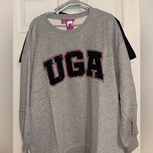 Queen of Sparkles • QOS •Licensed Georgia  UGA Multi Jewel Letter Sweatshirt NWT